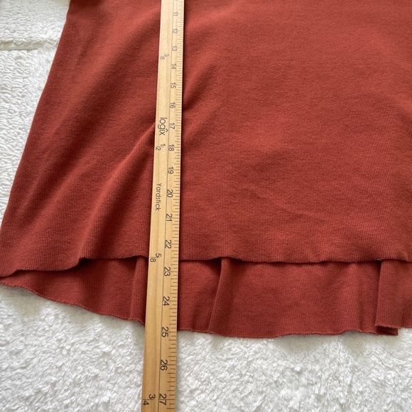 T.la Anthropologie Pullover Sweater Women's M Burnt Orange Crew Neck Stretch - Picture 11 of 11
